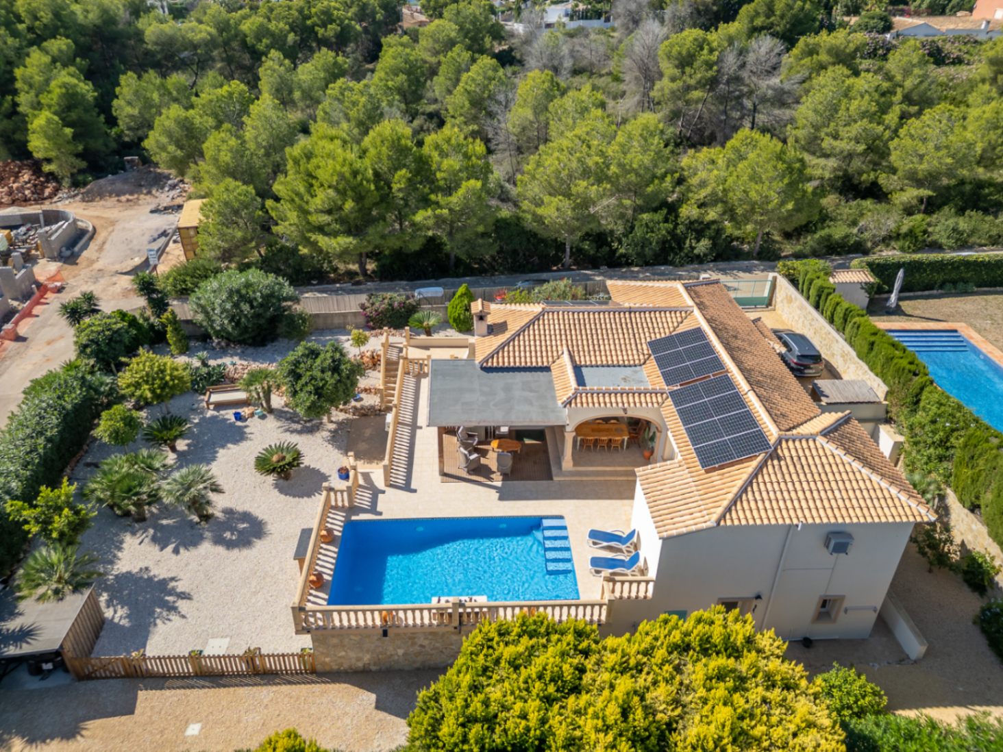 Vista aérea de la villa