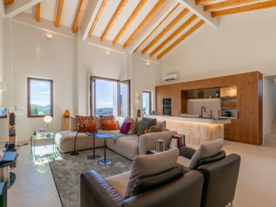 Salón con cocina abierta