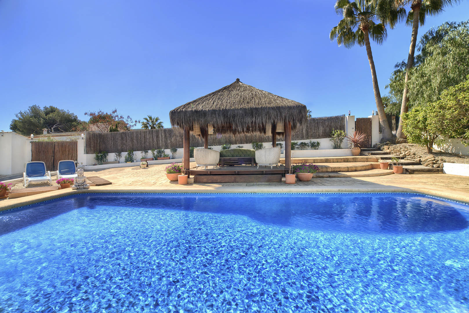 Piscina y pérgola
