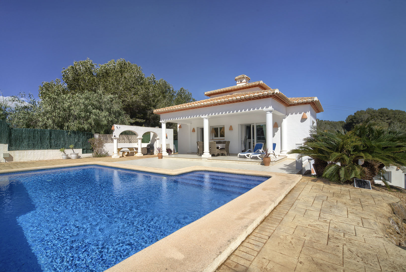 Piscina y terraza cubierta