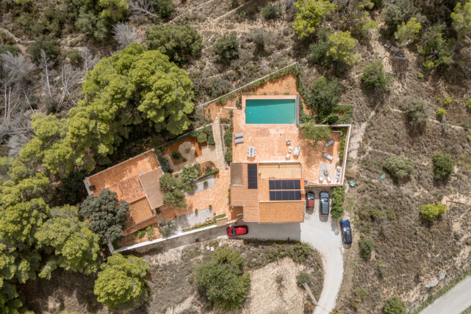 Vista aérea de la villa