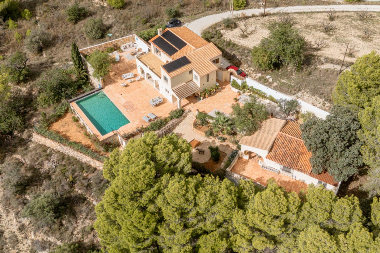 Vista aérea de la villa