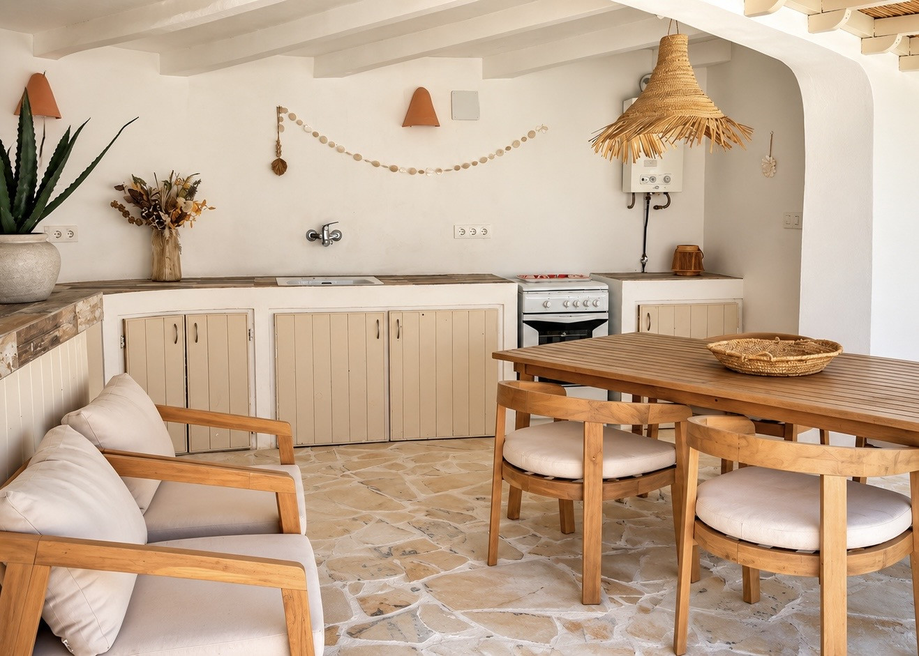 Cocina exterior cubierta