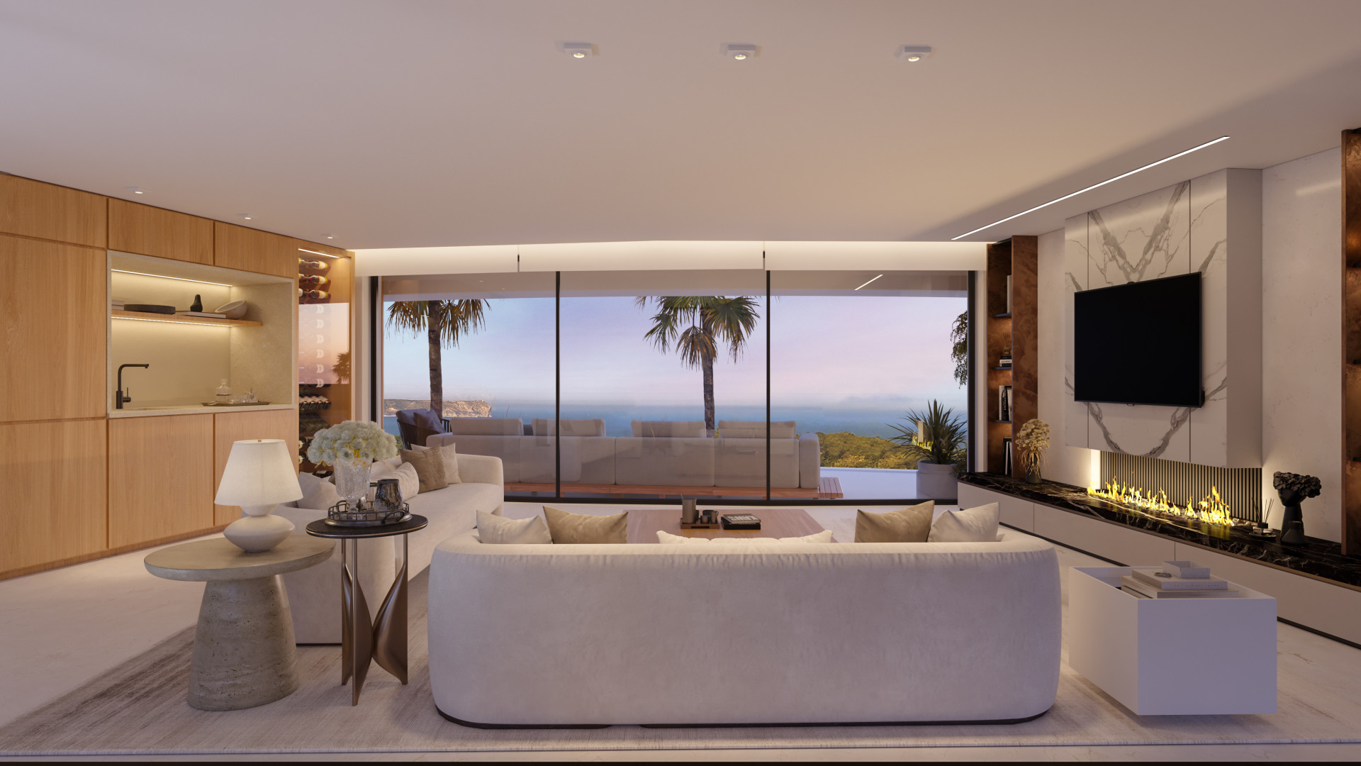 Salón con vistas al mar