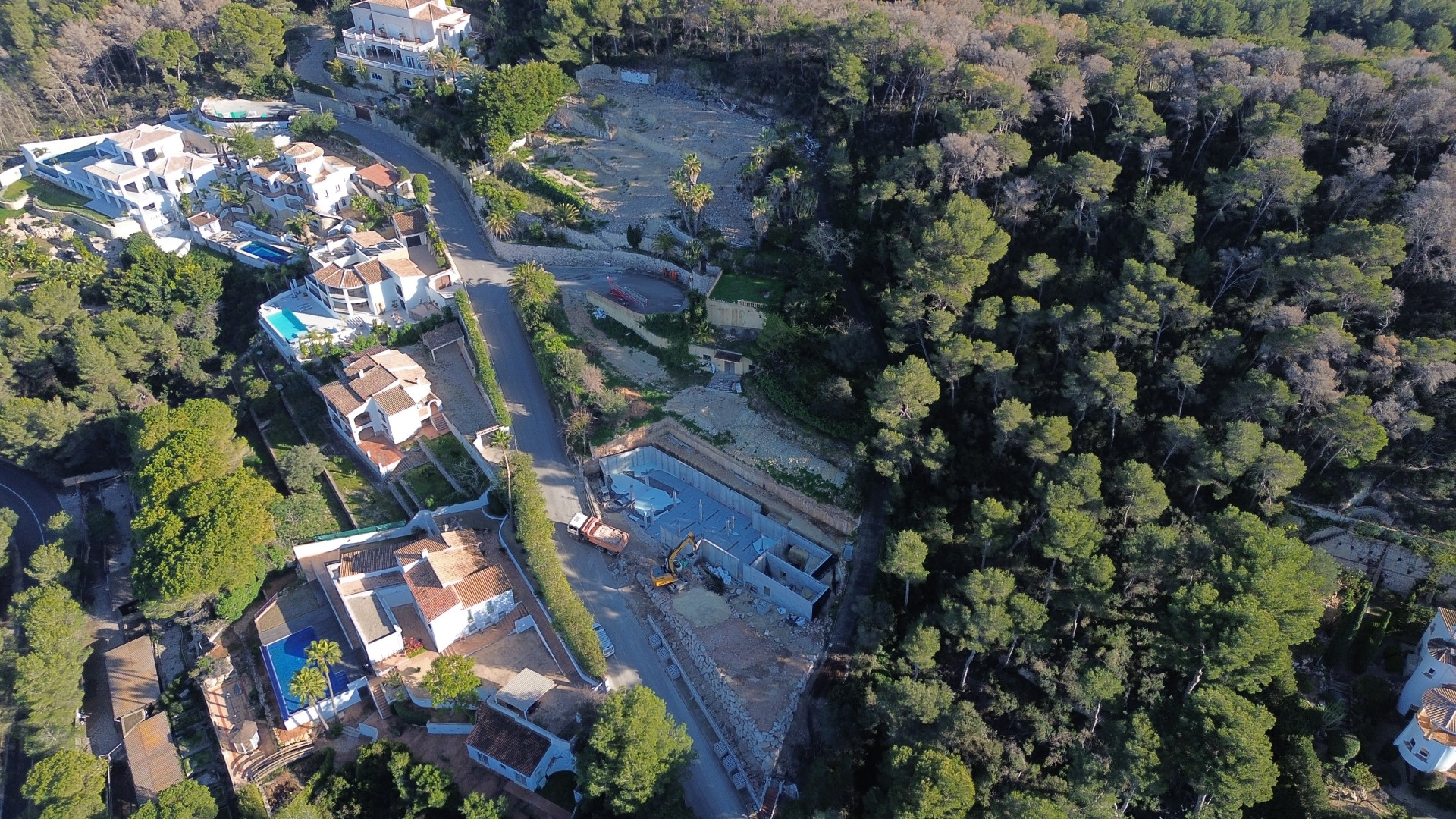 Vista aérea de la parcela en construcción
