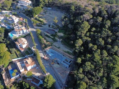 Vista aérea de la parcela en construcción