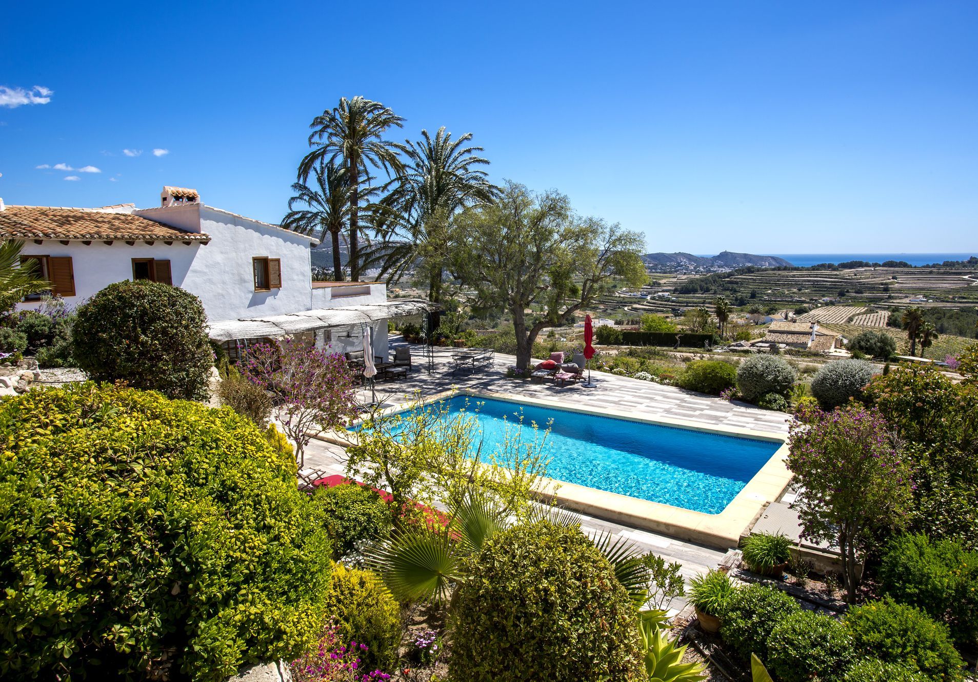 Finca tradicional mediterránea en Jávea con vistas al mar