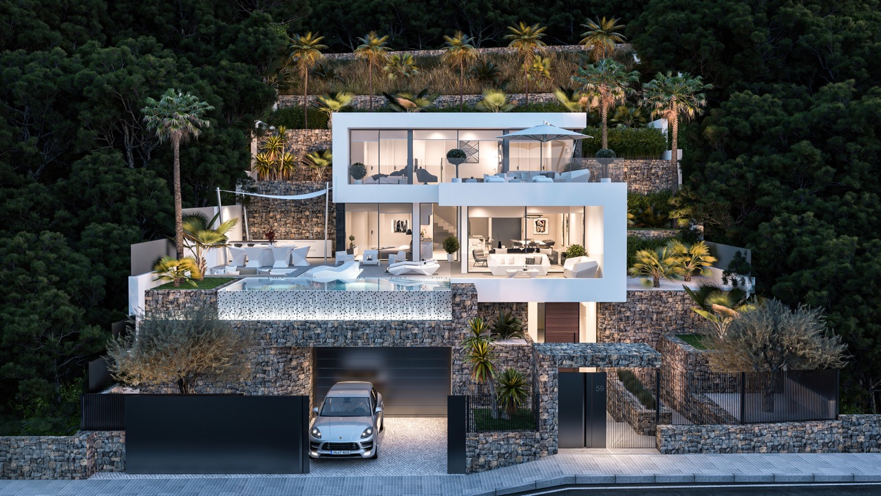 Villa de obra nueva con vistas al mar en Calpe