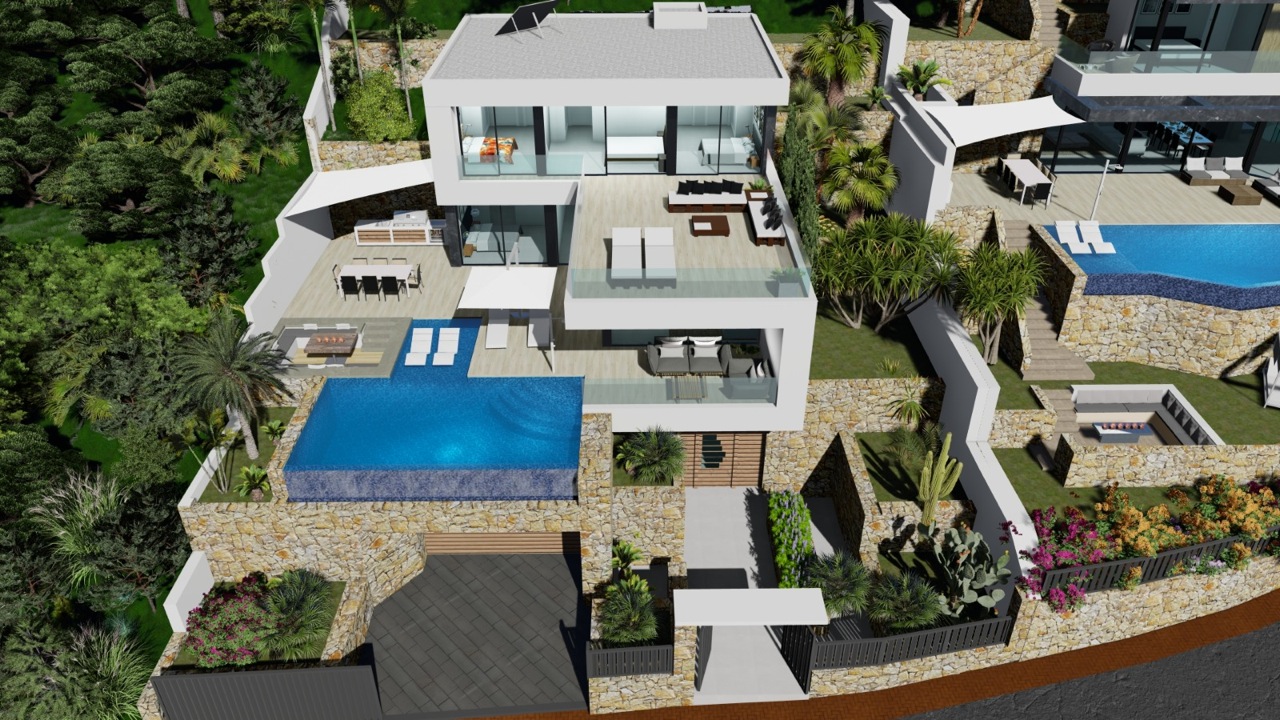 Villa de obra nueva con vistas al mar en Calpe