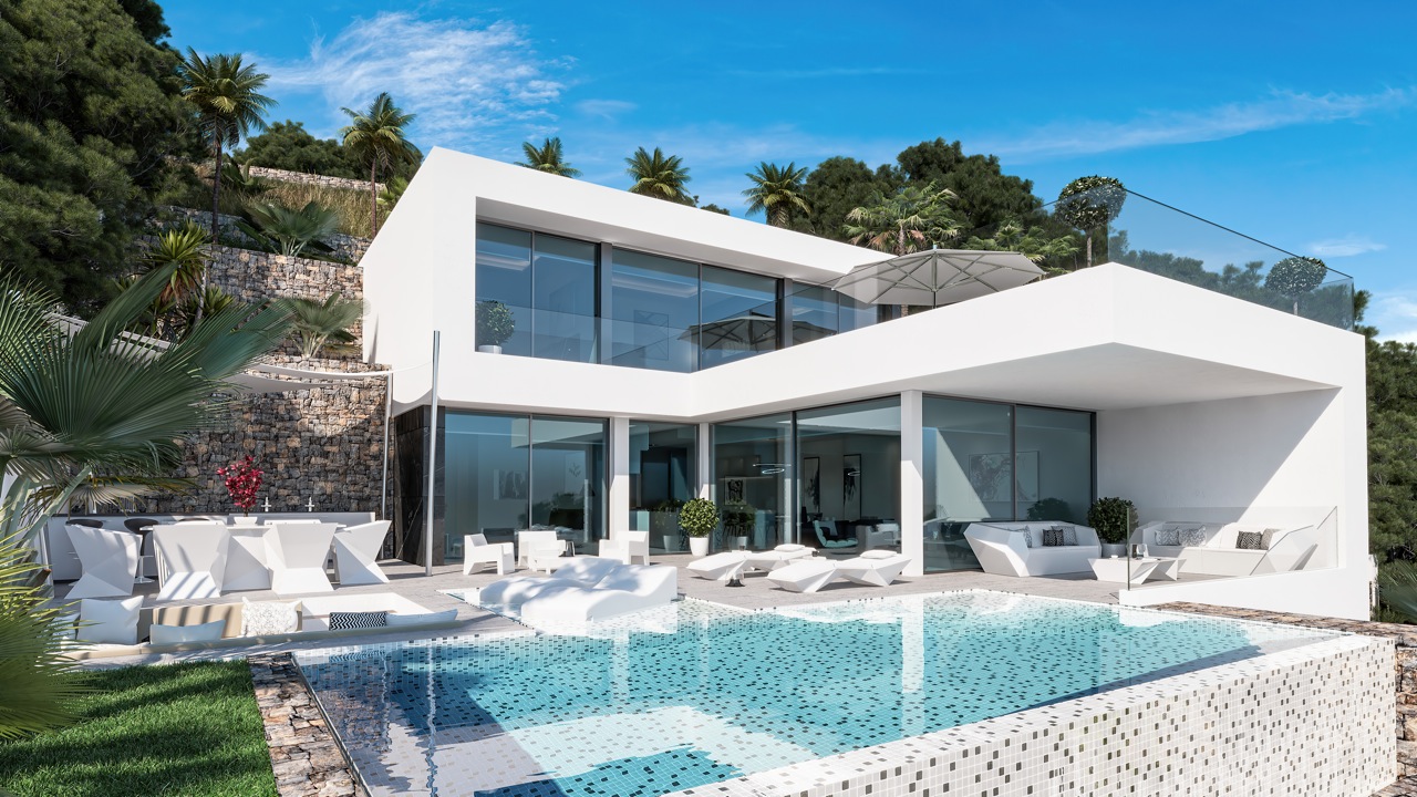 Villa de obra nueva con vistas al mar en Calpe